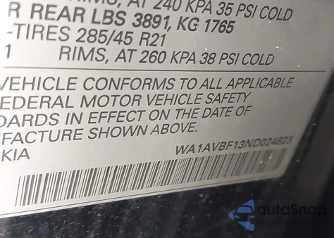 2022 Audi Q8 Premium 55 Tfsi Quattro Tiptronic из США, поврежденный, VIN WA1AVBF13ND024823